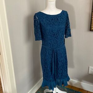 Beautiful blue lace overlay dress NWT